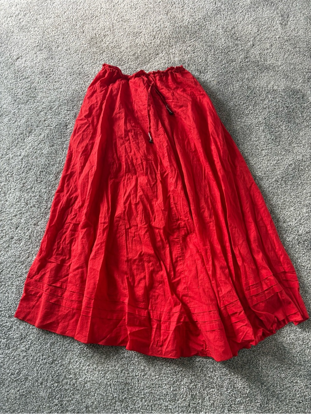 Billabong Women's Red A-Line Drawstring Maxi Skirt